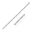 14k White Gold Diamante Paperclip Chain Bracelet (4.00 mm)-3