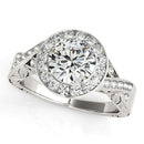 Halo Set Diamond Engagement Ring in 14k White Gold (1 5/8 cttw)-3