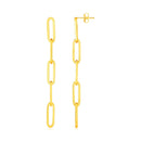 14K Yellow Gold Five Link Paperclip Chain Earrings-2