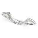 14k White Gold Curved Diamond Wedding Band (1/3 cttw)-2