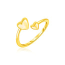 14k Yellow Gold Bypass Style Toe Ring with Polished Hearts-2