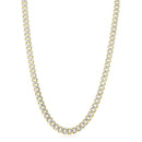 14k Yellow Gold White Pave High Polish Modern Lite Miami Cuban Chain (8.0mm)-7