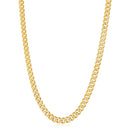 14k Yellow Gold White Pave High Polish Modern Lite Miami Cuban Chain (8.0mm)-8