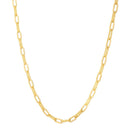14k Yellow Gold Diamante Paperclip Chain Necklace (4.00 mm)-3