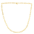 14k Yellow Gold Diamante Paperclip Chain Necklace (4.00 mm)-4