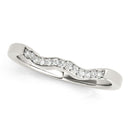 14k White Gold Wavy Style Diamond Wedding Ring (1/15 cttw)-2