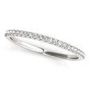 14k White Gold Round Diamond Pave Set Wedding Band (1/8 cttw)-2