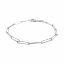 14k White Gold Wire Paperclip Bracelet (2.7mm)-6