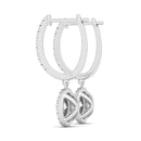 14k White Gold Double Halo Round Diamond Drop Earrings (1 cttw)-5