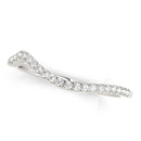 14k White Gold Modern Curved Diamond Wedding Band (1/8 cttw)-2