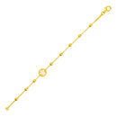 14k Yellow Gold Childrens Bracelet with Angel and Beads-3