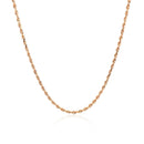 14k Rose Gold Solid Diamond Cut Rope Chain 1.5mm-7