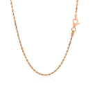 14k Rose Gold Solid Diamond Cut Rope Chain 1.5mm-8