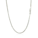 18k White Gold Diamond Cut Cable Link Chain (1.90 mm)-10