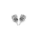 14k White Gold Stud Earrings with White Hue Faceted Cubic Zirconia-7