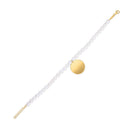 14k Yellow Gold Pearl Tag Charm Bracelet-3