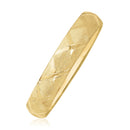 10k Yellow Gold Dual-Textured Diamond Pattern Bangle-4