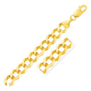 14k Yellow Gold Solid Curb Bracelet 12.18mm-3