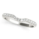 14k White Gold Pave Set Curved Diamond Wedding Band (1/5 cttw)-2