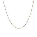 14k White Gold Round Cable Link Chain 1.1mm-8