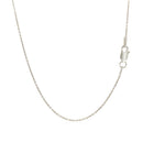 14k White Gold Round Cable Link Chain 1.1mm-9