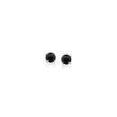 14k White Gold Black 3mm Faceted Cubic Zirconia Stud Earrings-5