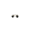 14k White Gold Black 3mm Faceted Cubic Zirconia Stud Earrings-6
