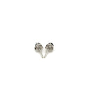 14k White Gold Black 3mm Faceted Cubic Zirconia Stud Earrings-7