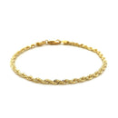2.75mm 10k Yellow Gold Solid Diamond Cut Rope Bracelet-6