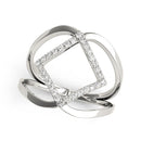 14k White Gold Interlaced Design Diamond Ring (1/5 cttw)-5