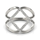 14k White Gold Interlaced Design Diamond Ring (1/5 cttw)-6