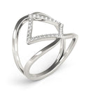 14k White Gold Interlaced Design Diamond Ring (1/5 cttw)-7