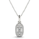 Outer Oval Shaped Two Stone Diamond Pendant in 14k White Gold (5/8 cttw)-5