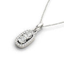 Outer Oval Shaped Two Stone Diamond Pendant in 14k White Gold (5/8 cttw)-6