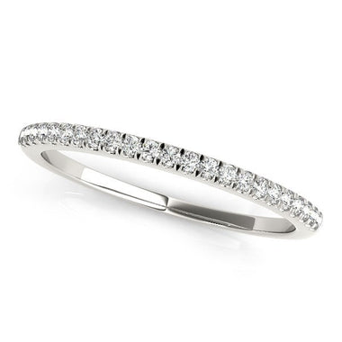 14k White Gold Classic Pave Set Diamond Wedding Band (1/8 cttw) - 0