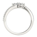 Curved Band Two Stone Diamond Ring in 14k White Gold (3/4 cttw)-5