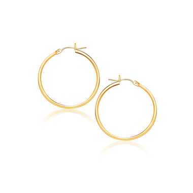 10k Yellow Gold Polished Hoop Earrings (40 mm) - 0