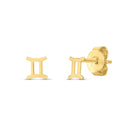 14K Yellow Gold Gemini Stud Earrings-2