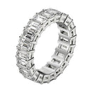 Emerald Cut Lab Grown Diamond Eternity Ring in 14k White Gold (3 cttw FG/VS2)-10