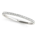 14k White Gold Pave Set Style Round Diamond Wedding Ring (1/8 cttw)-2