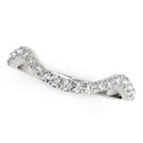 14k White Gold Modern Curved Style Pave Diamond Wedding Band (1/5 cttw)-2