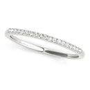14k White Gold Round Thin Diamond Wedding Band (1/4 cttw)-2