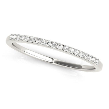14k White Gold Round Thin Diamond Wedding Band (1/4 cttw) - 0