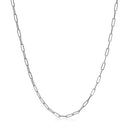 14k White Gold Adjustable Paperclip Chain 1.5mm-4