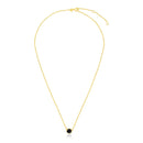14k Yellow Gold 17 inch Necklace with Round Onyx-5