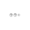 14k White Gold Ball Earrings with Faceted Texture-4
