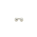 14k White Gold Ball Earrings with Faceted Texture-5
