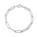 14K White Gold Extra Wide Paperclip Chain Bracelet-5