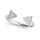 14k White Gold Diamond Arrowhead Open Ring (1/5 cttw)-5