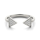 14k White Gold Diamond Arrowhead Open Ring (1/5 cttw)-6